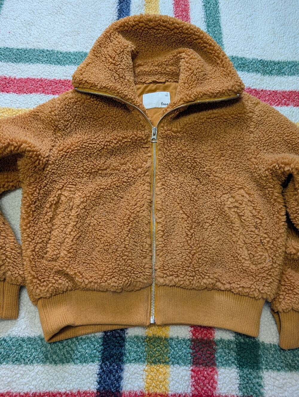 Wilfred Caramel Teddy Zip-Up Jacket